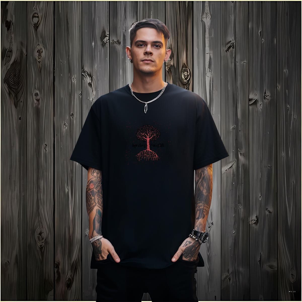 Factory Direct T-Shirts for Men 230g Cotton tree Casual Beach Tops Tees Breathable Crew Neck Unisex Men Tees Custom Cartoon