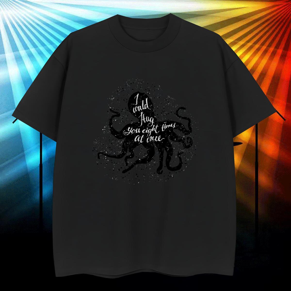 Wholesale T Shirt For Man 100% Cotton 230g octopus Daily Outfit Tops Breathable Short Sleeve Free Shipping Men Tees DIY