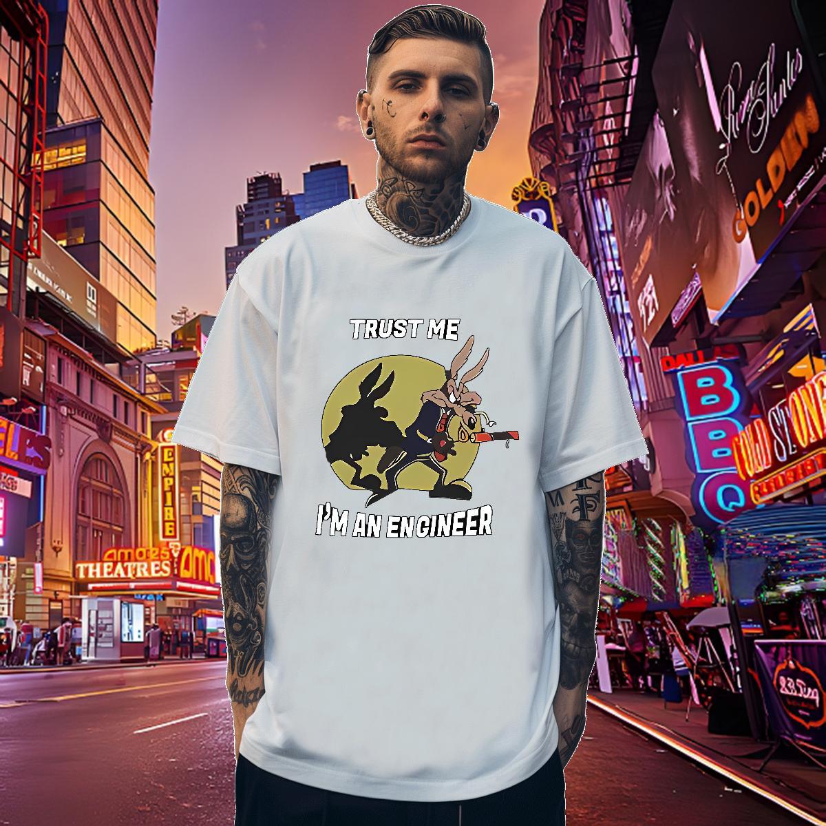 Loose Men Clothes T-Shirt 230g Cotton wolf T-Shirts Beach Breathable Short Sleeve Skull Factory Direct Tees Shirts