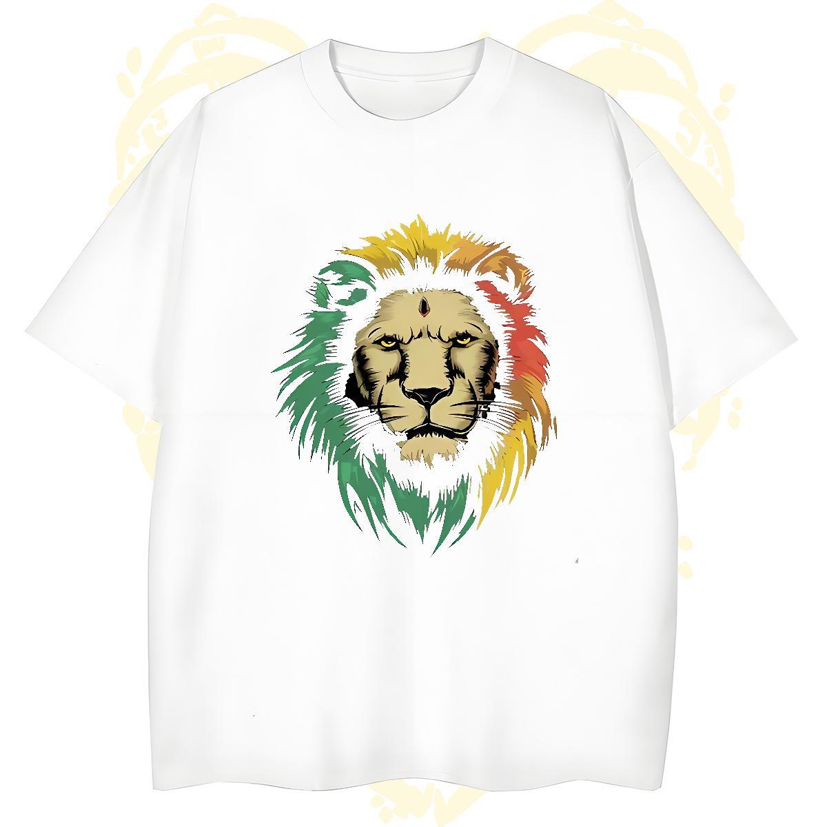 Classic Tshirts 100% Cotton 230g lion Men T Shirts Home Outdoor Breathable Short Sleeve Oversized 3XL 4XL Free Shipping Wear