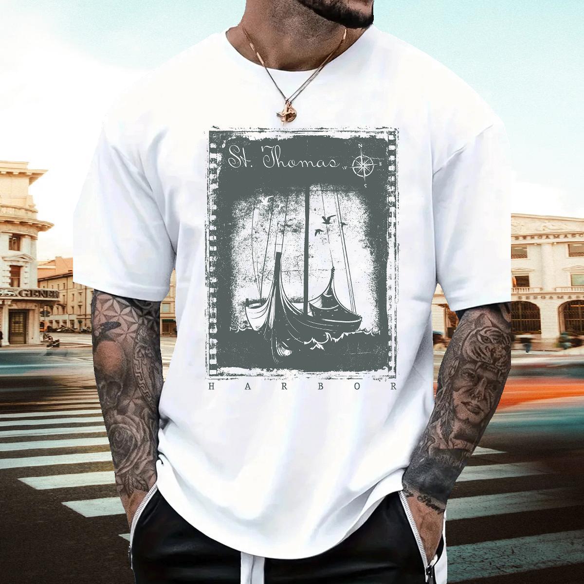 TOP Quality Men Tshirts 100% Cotton 230g Sport black and white Plus Size Cartoon Pure Cotton DIY T Shirt For Man Tee Shirt