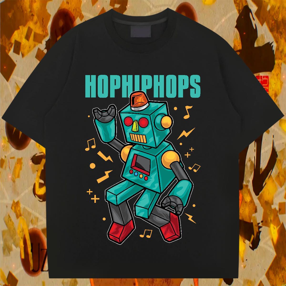 Loose Men Clothes T-Shirt 230g Pure Cotton Casual Daily Wear robot Custom Anime O-Neck Short Sleeve Fashion New T Shirts Men Tshirts