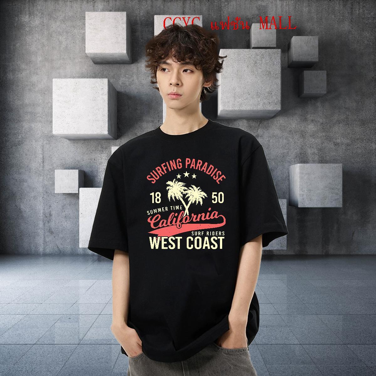 Loose Men Clothes T-Shirt 100% Cotton 230g Casual tree Black Oversized Pure Cotton Designer Fashion T-Shirts for Men Tops Tees