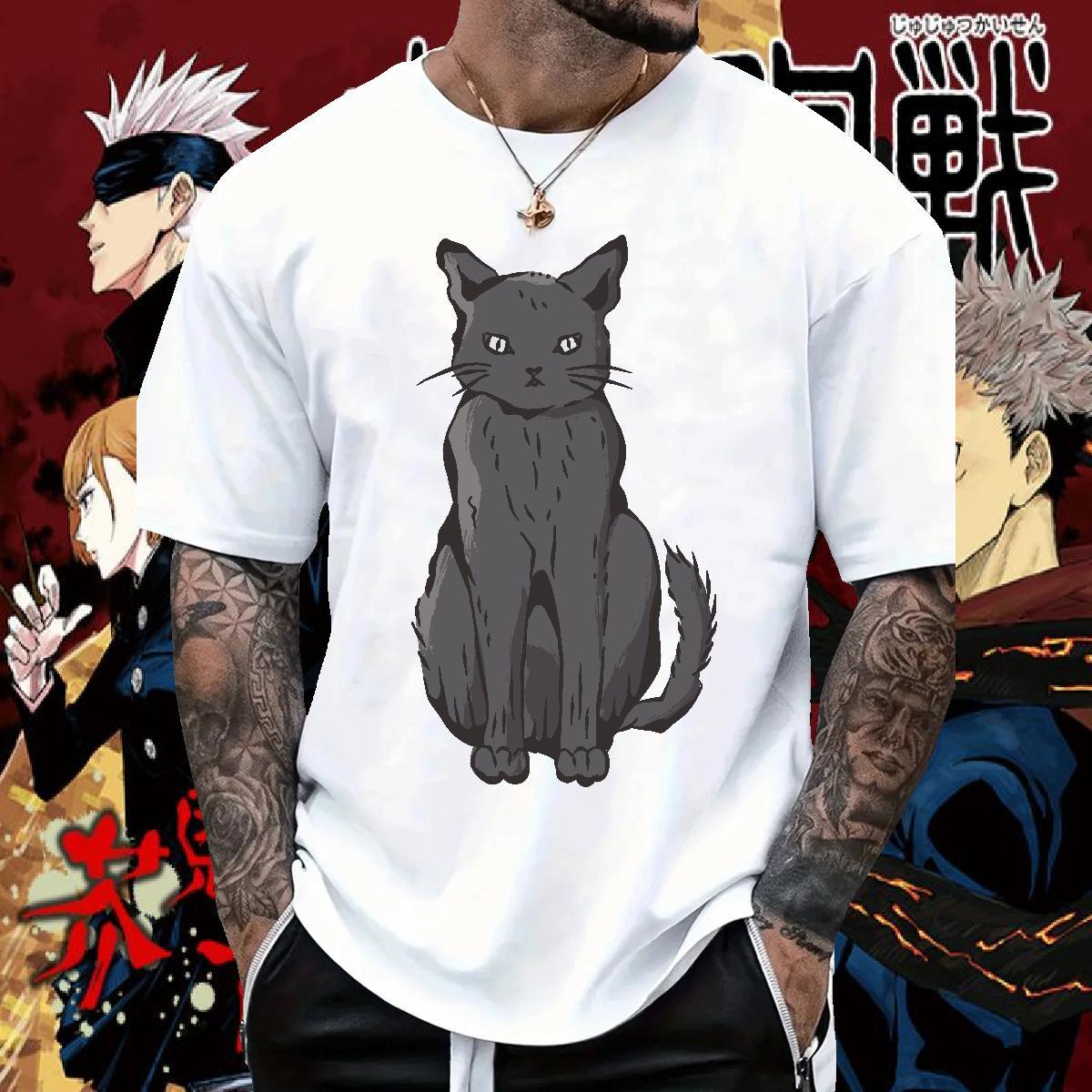 Factory Direct T-Shirts for Men 230g Cotton cat Street Casual Clothes Breathable Soft Brand Mens Tshirts Oversized
