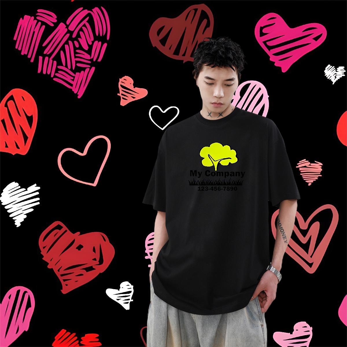2024 Designer Man T Shirts 230g Pure Cotton tree Street Casual Tops O Neck Short Sleeves Cool Tshirts Cartoon Print