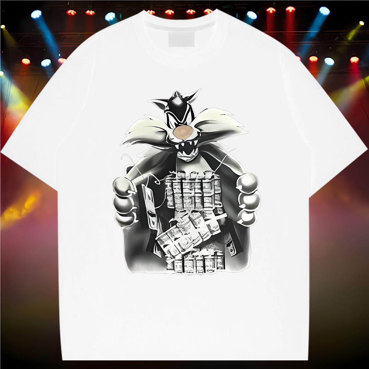 Men T Shirts 100% Cotton 230g cat Daily Wear Breathable DIY Printed Men Tops Tees New Designer High Quality Top Tees