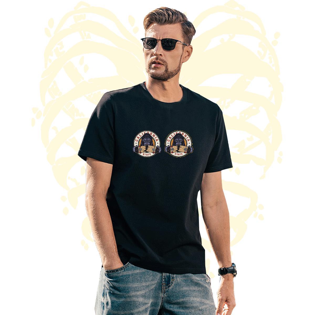 Cool Design Tshirts 230g Pure Cotton chimpanzee T-Shirts Casual Daily Wear Breathable Short Sleeve Floral Print Brand Top Tees