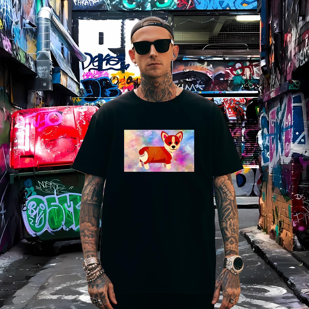 T-Shirts 100% Cotton 230g Dog Summer Casual Crew Neck Breathable Custom Big Size Couples T Shirts Fashion Casual Cool Design Clothings