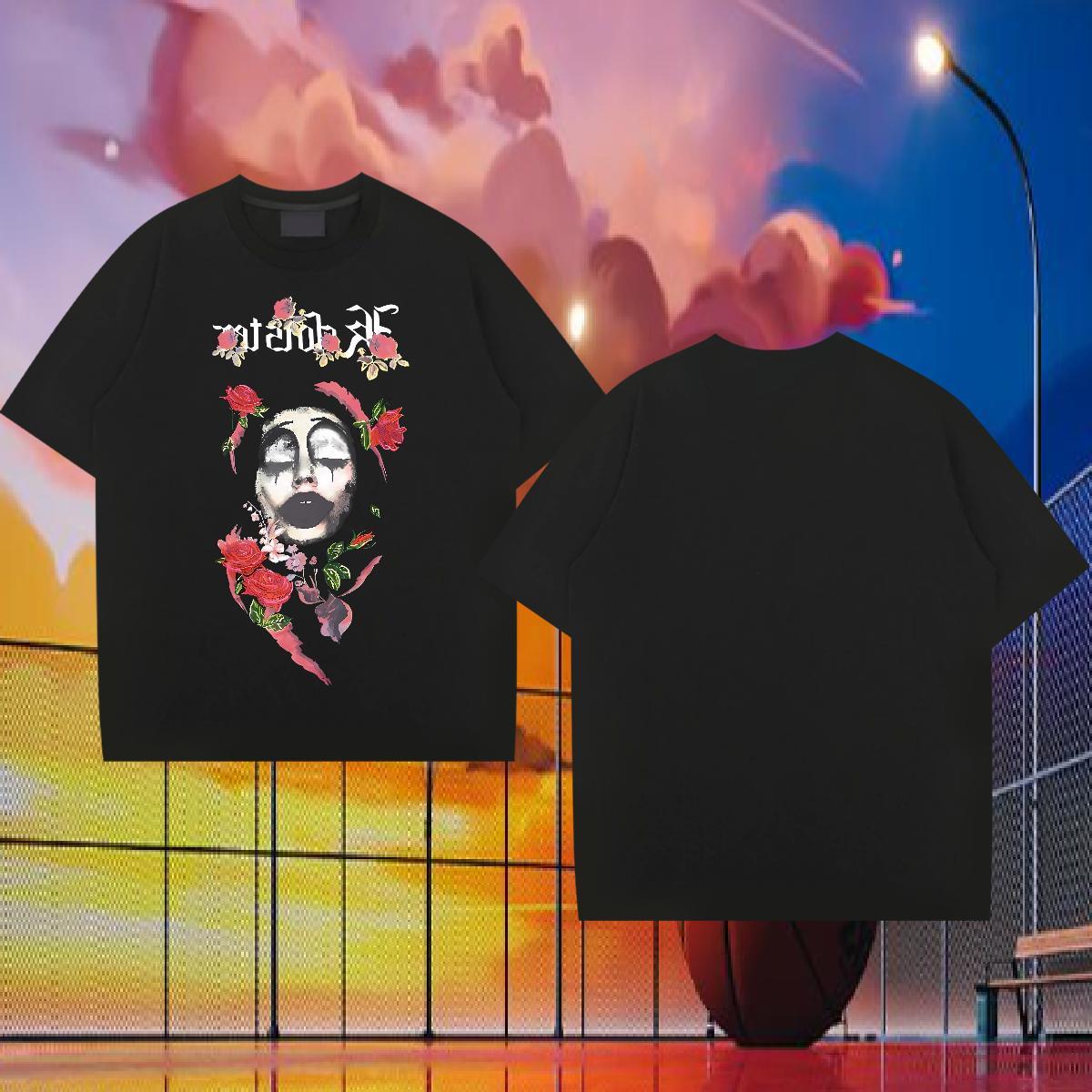 New Arrival Mens T Shirts 100% Cotton 230g flower Daily Wear Tops Shirt O-Neck Short Sleeve Popular Men Tops Tees Custom Big Size