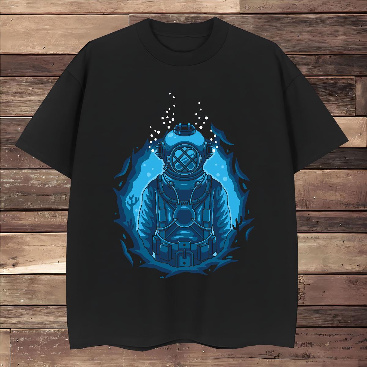 T-Shirts for Men 230g 100% Cotton outer space Outdoor Breathable Short Sleeve Custom Print Plus Size Tshirt for Man Woman Fashion Design Cool Tees