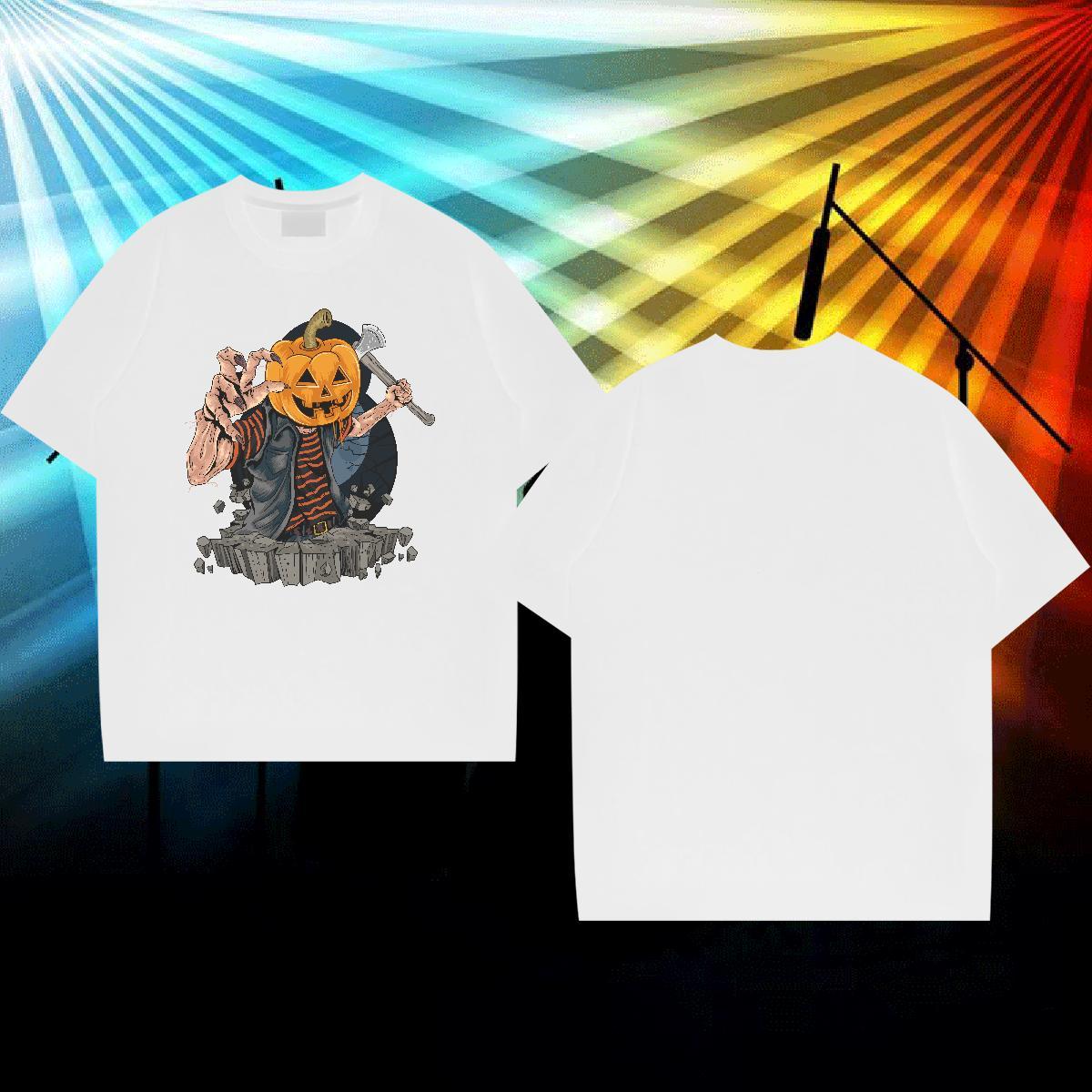 Designer Man T Shirts 100% Cotton 230g Halloween Street Tops Breathable Crew Neck Popular Tshirts Cartoon Print