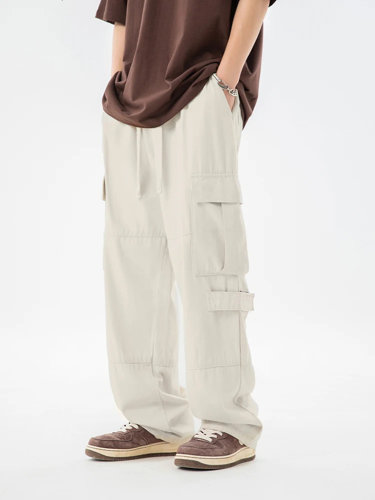 Cargo pants Cotton Loose Fashion Casual Pants Spliced Multi Pocket Outdoor Hiking Elastic Straight Leg Woman Sweatpa 240806