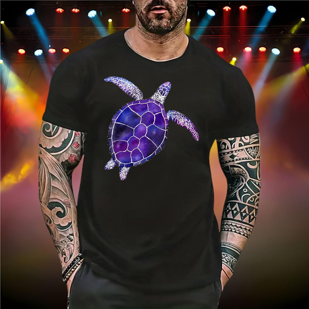 New T-Shirts for Men 230g Pure Cotton tortoise Street Wear Tops Shirt Breathable Short Sleeve Wholesale Men Tees Custom Anime