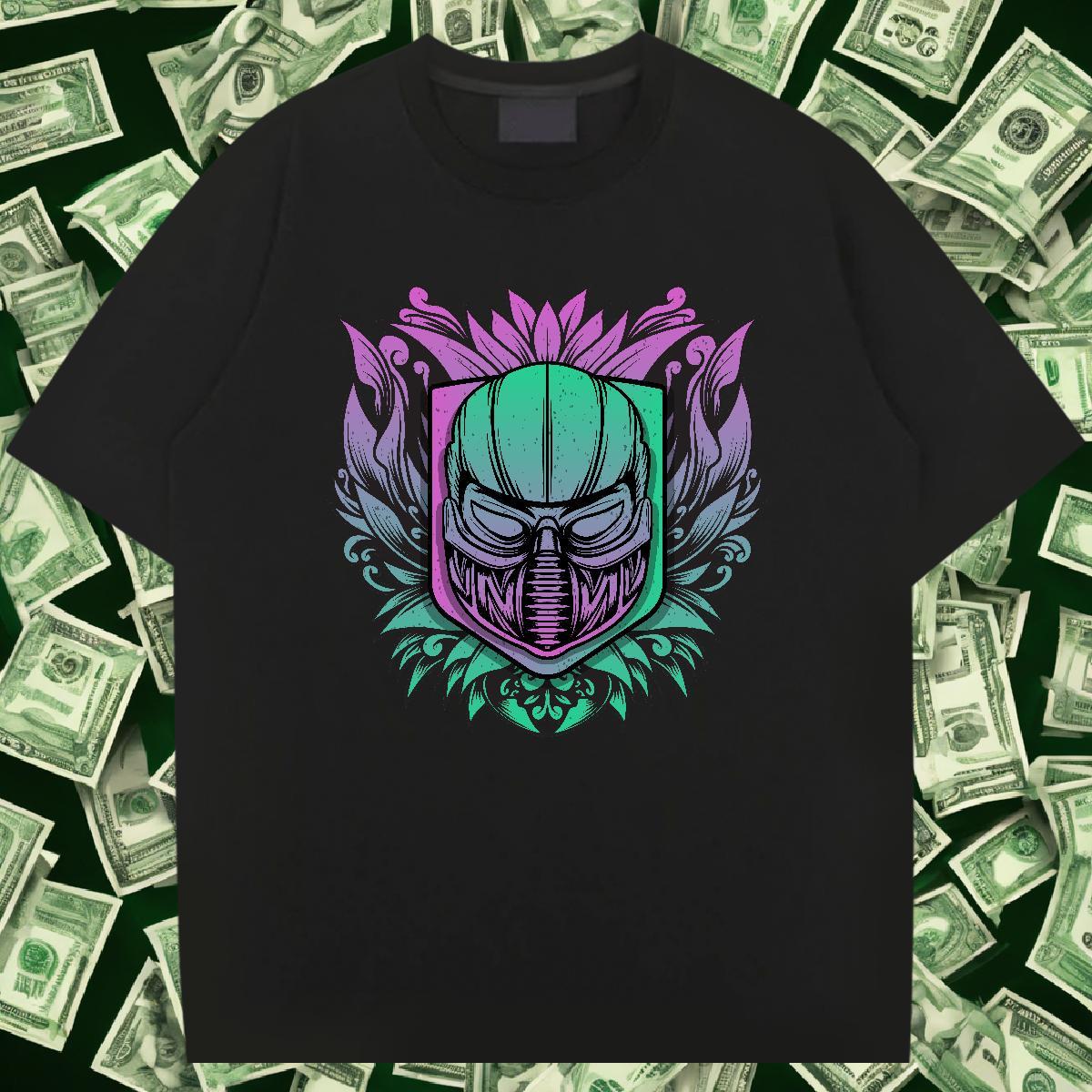 Loose Men Clothes T-Shirt 230g Cotton Summer Casual ET Graphic O-Neck Short Sleeve Wholesale T-Shirts for Men Tops Tees