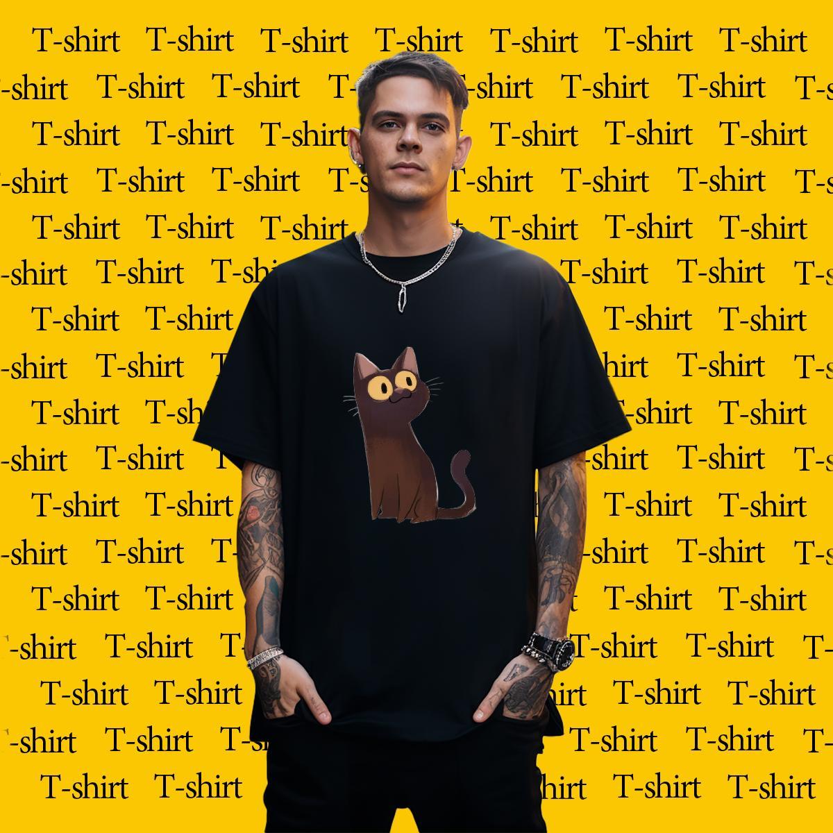 Men T Shirts 100% Cotton 230g cute Casual Breathable Short Sleeve Oversized Couples T Shirts 2024 Summer TOP Quality Clothings