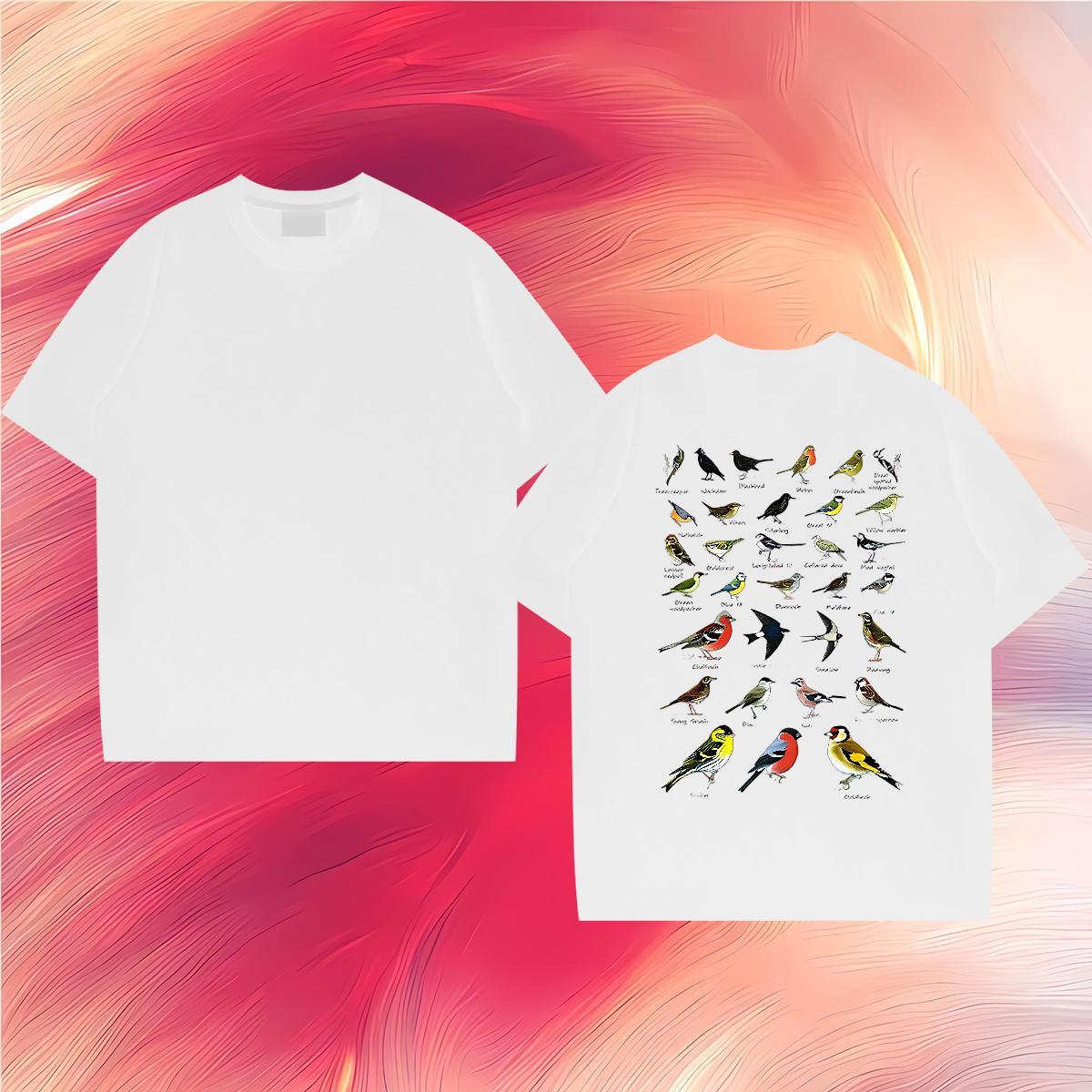 2024 New Man T Shirts 100% Cotton 230g bird Street Casual Clothes Pure Cotton Designer Tshirts Plus Size Custom