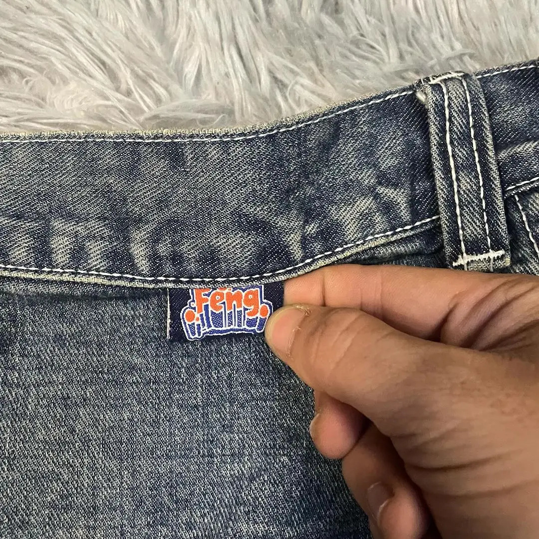 High Waist Big Pocket Hip Hop Baggy Denim Jeans Y2K Harajuku Casual FashionTrend Straight Pants Versatile Couple Trousers 240806