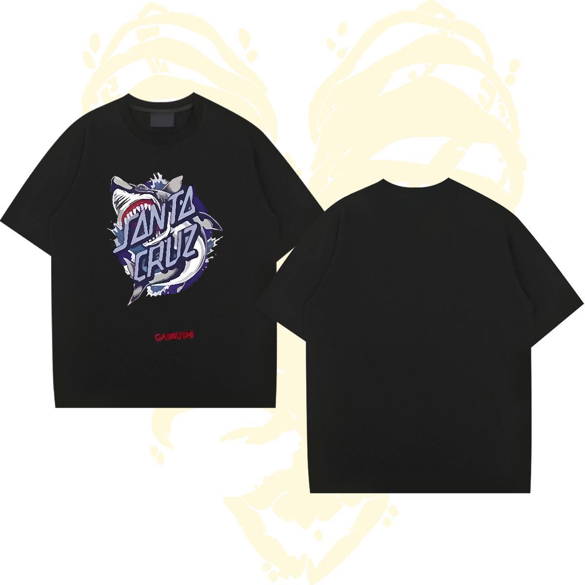 TOP Quality Tshirts 230g Pure Cotton shark Mens T Shirts Outdoor Breathable Soft DIY Logo Oversized New Designer Tops Shirt