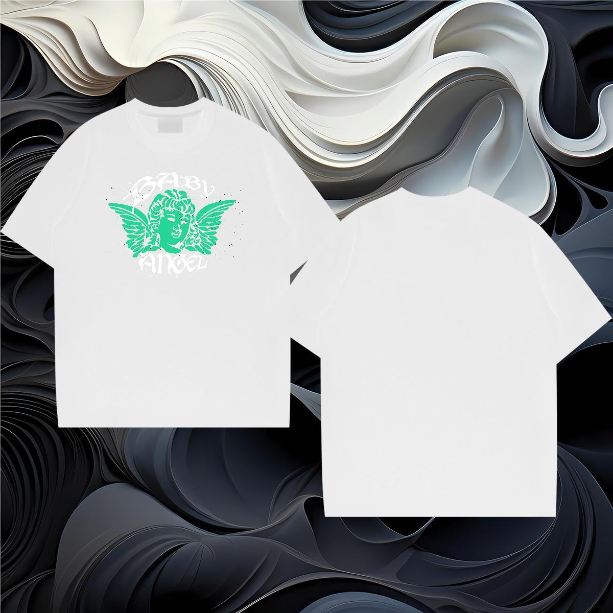 T Shirts Men 230g Pure Cotton painting Sports Casual Short Sleeve O-Neck DIY Couples T Shirts Wholesale Cool Design Polos