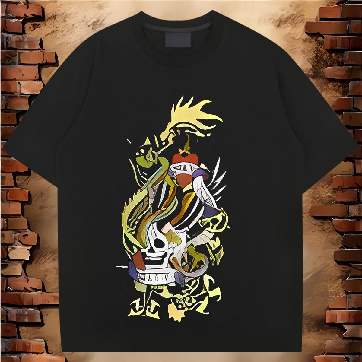 2024 Summer T shirt 230g Cotton halloween Daily Outfit Clothings Short Sleeve O-Neck Loose Men Tshirts Custom Printed