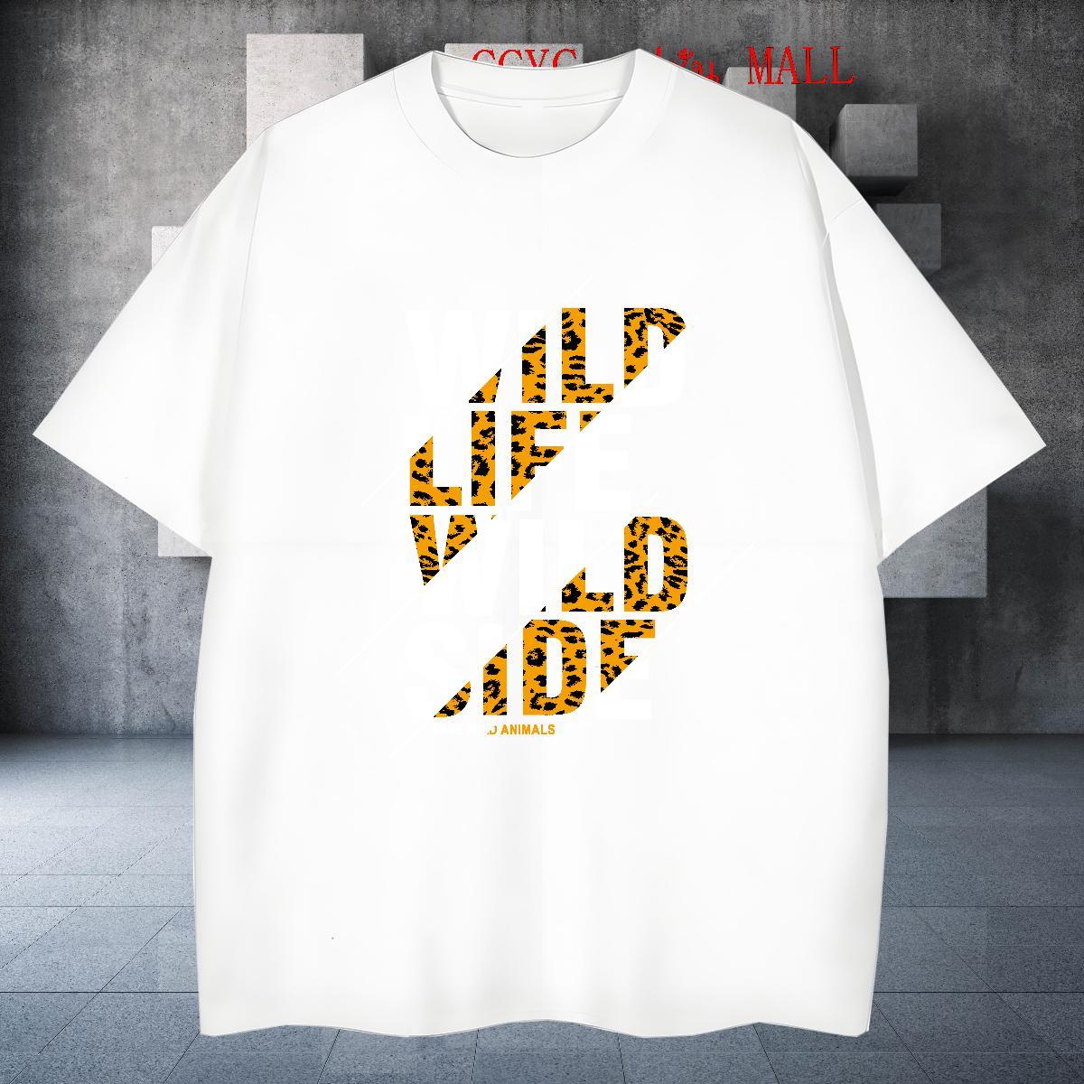 High Quality Men Clothes T-Shirt 230g Cotton High Street Hip Hop letter Cartoon Print Round Neck Short Sleeve Fashion Design T shirt Clothings