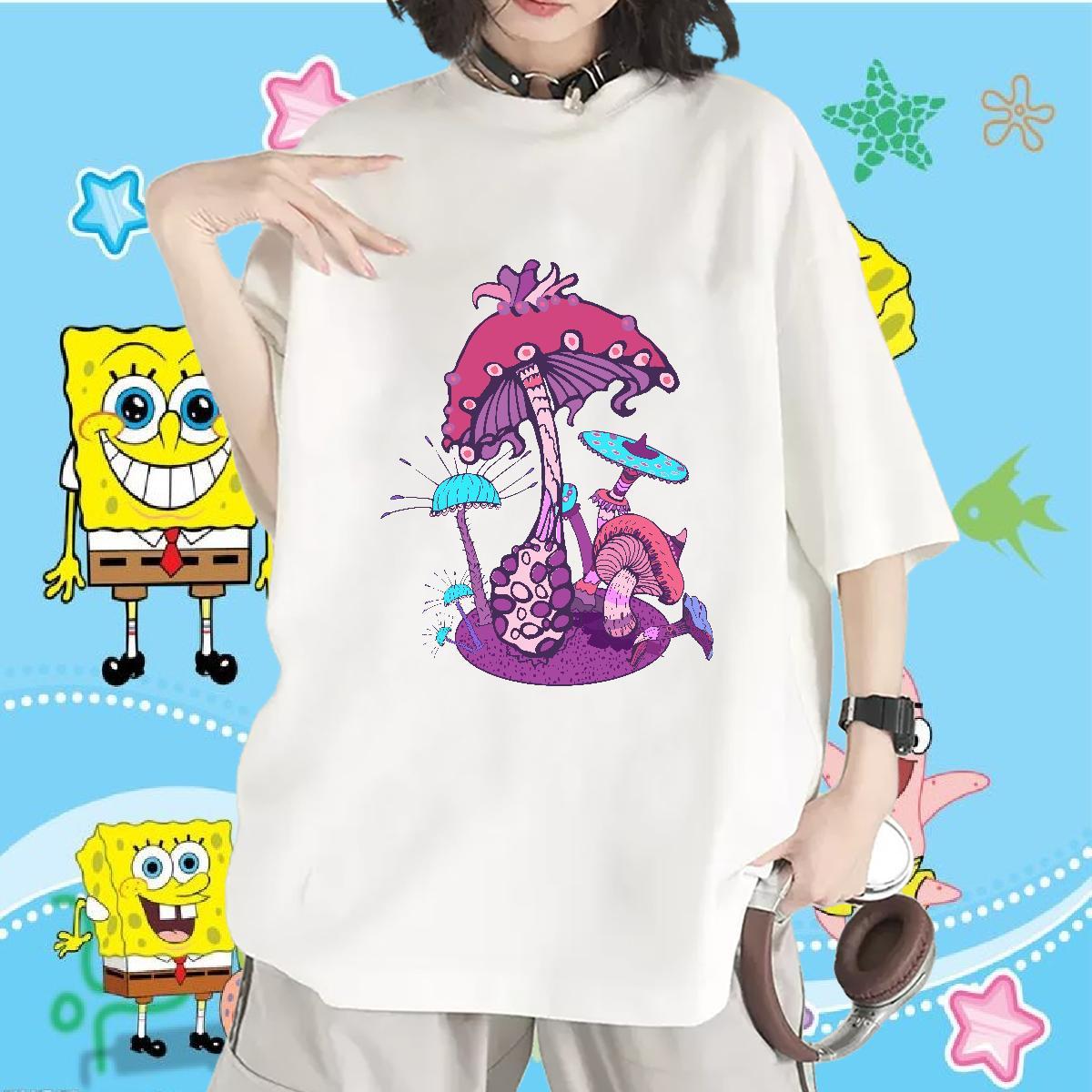 Soft T-Shirts Crew Neck Breathable Tshirt for Man Woman DIY Anime Printed mushroom Street Casual 230g 100% Cotton Fashion Casual Top Shirts