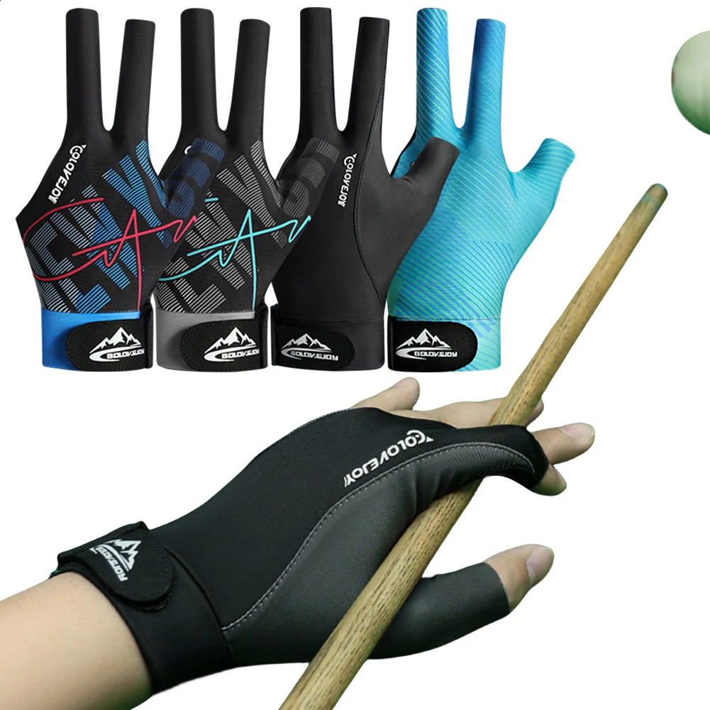 Billiards Glove Left Hand Three Finger Snooker Billiard Glove Non Slip Stickers Elasticity Billiard Training Gloves Accessories 240805