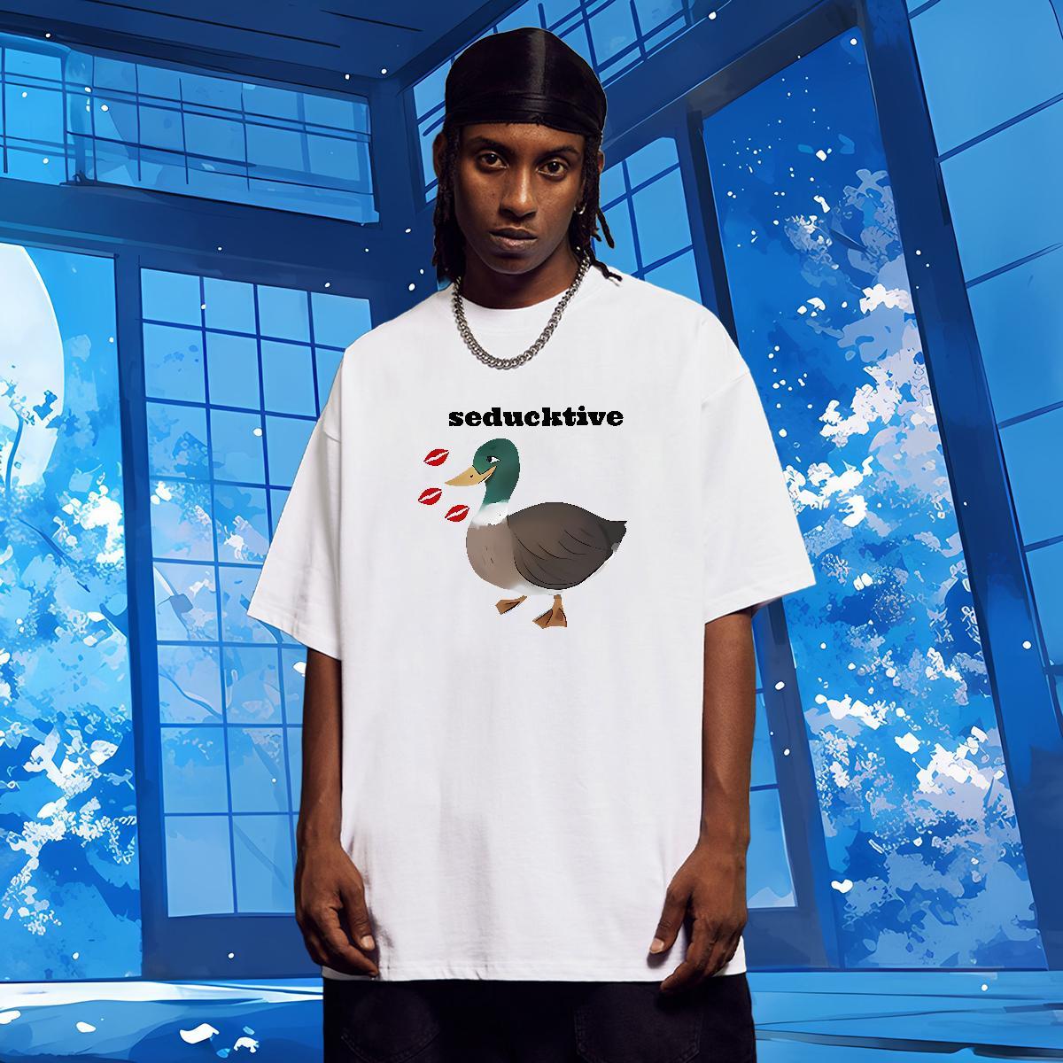 Fashion Designer Man T Shirts 230g 100% Cotton duck Anime Printing Street Clothes Round Neck Short Sleeve Loose Men Clothes T-Shirt Black White