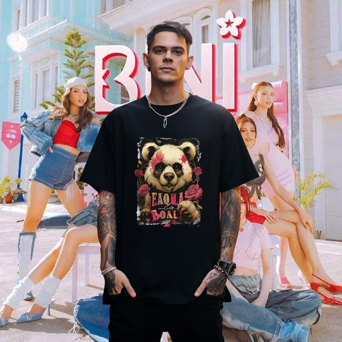 T-Shirts for Men 230g Pure Cotton Sport Breathable Short Sleeve Custom Cartoon Tshirts Designer Fashion Wholesale Clothings