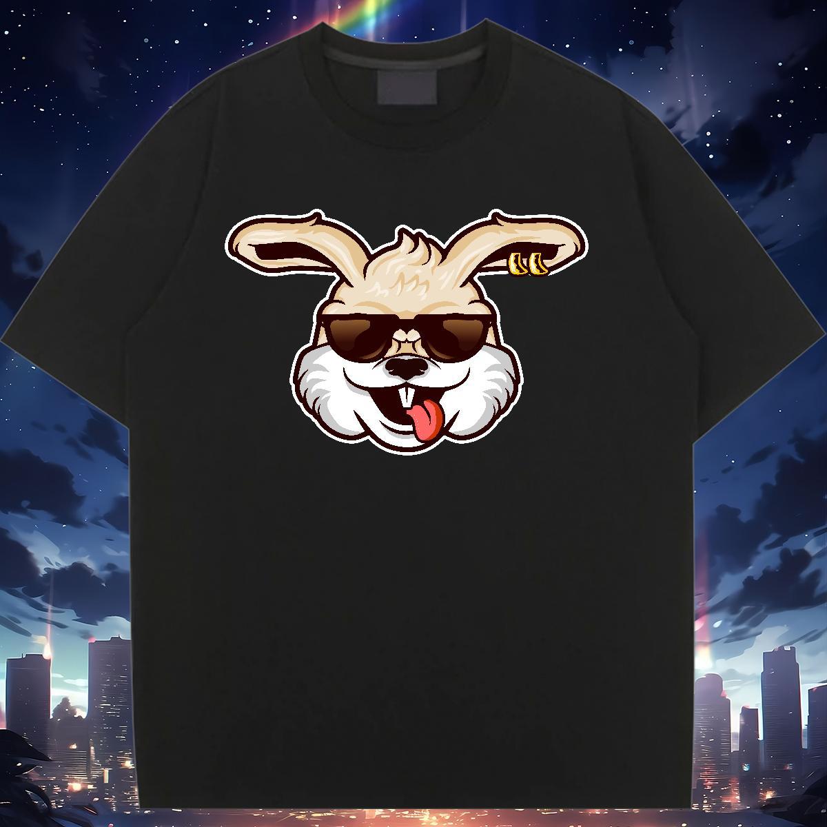 Designer Woman T Shirts Breathable Short Sleeve Couples T Shirts Black White rabbit Hip Hop Street 100% Cotton 230g TOP Quality Clothes Shirt