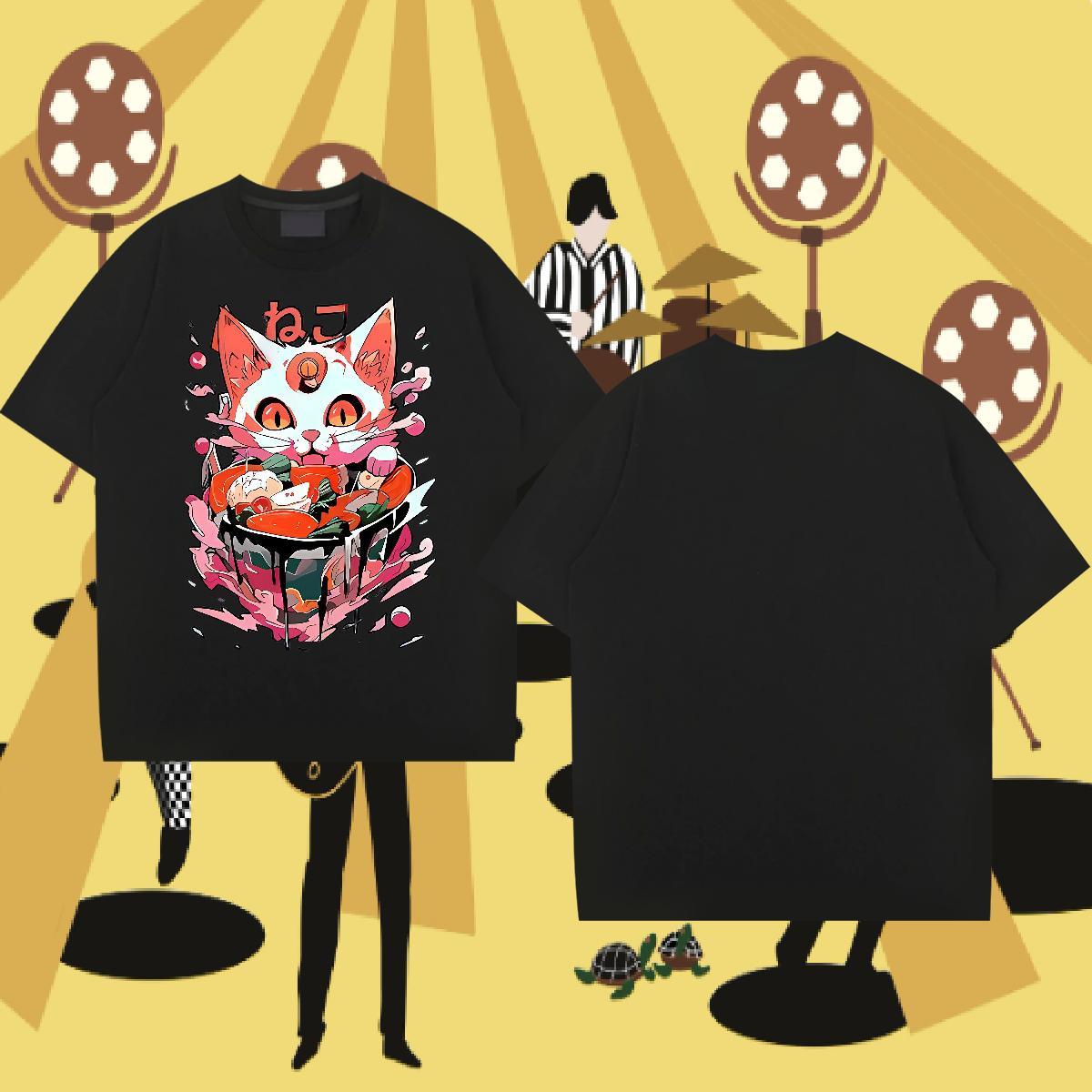 DIY T-Shirts 230g Cotton cat Sports Casual Top Tees Breathable Comfortable Couples T Shirts Custom Printed