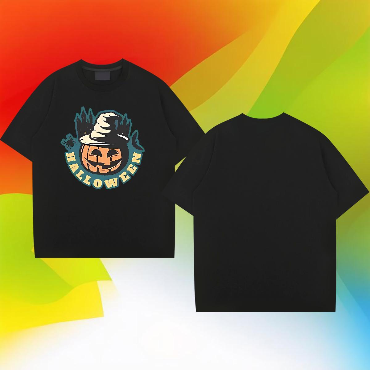 DIY Customized T-Shirts 100% Cotton 230g halloween Sports Casual Wear Breathable Loose Mens Tshirts Black White