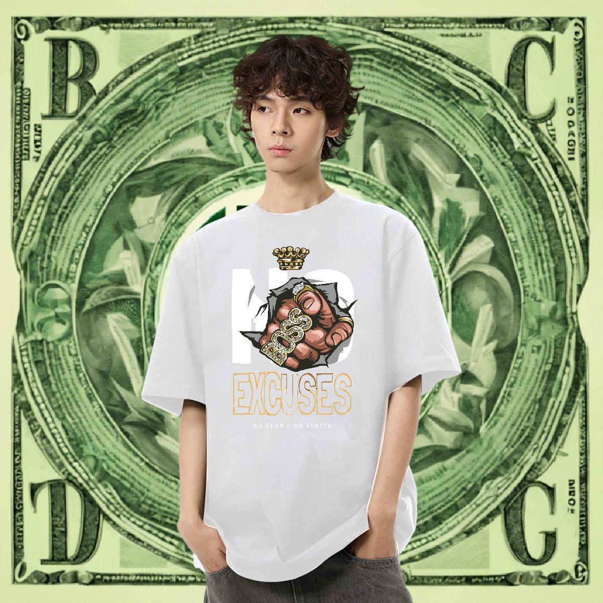 Soft Tshirts 100% Cotton 230g Casual Beach letter Cartoon Printing L-4XL Short Sleeve O-Neck 2024 New T shirt Tee Shirt