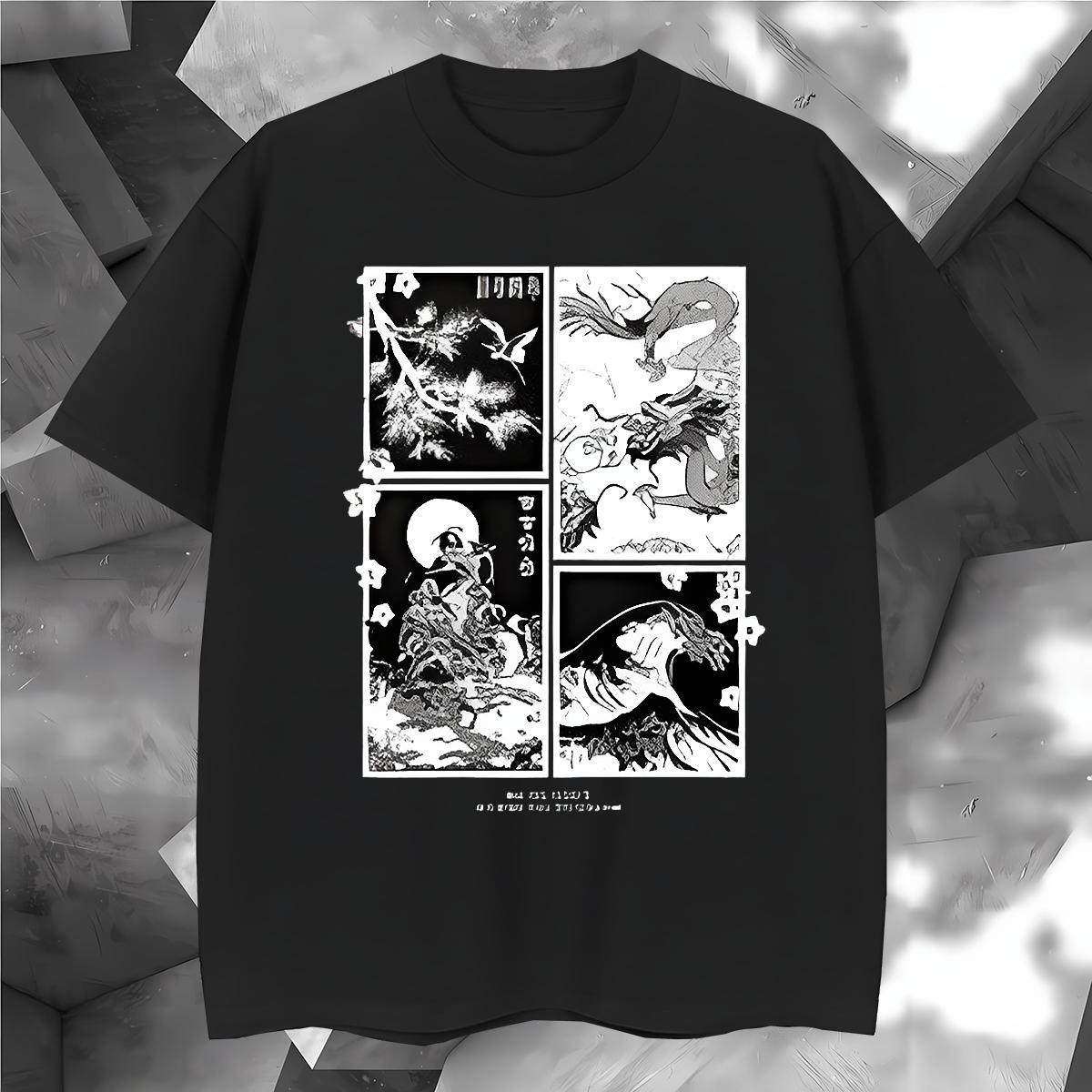 T-Shirts 100% Cotton 230g Hand drawn Daily Wear Short Sleeve O-Neck Graphic Couples T Shirts Fashion Design Brand Polos