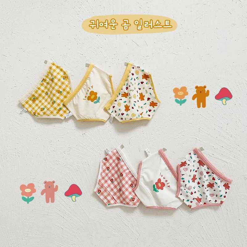 Baby underwear girl underwear young childrens candy color cotton edge large size cute underwear high elasticity point clothesW240715