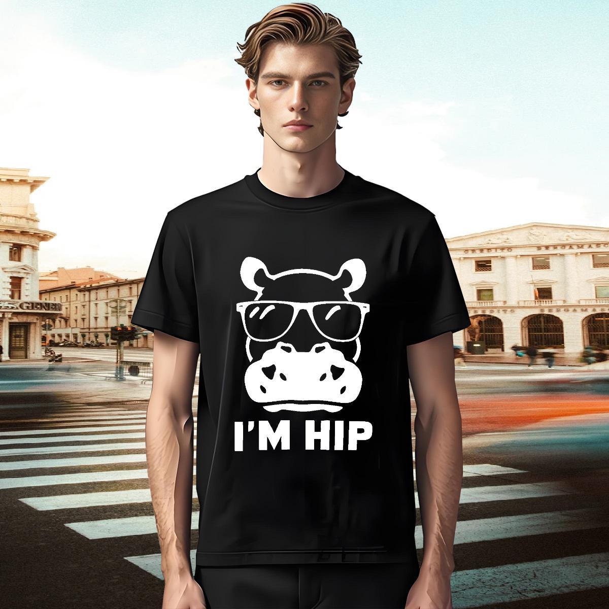 Wholesale T-Shirts 230g Pure Cotton rhinoceros Sport Tees Shirts Crew Neck Designer Men Tshirts Customized