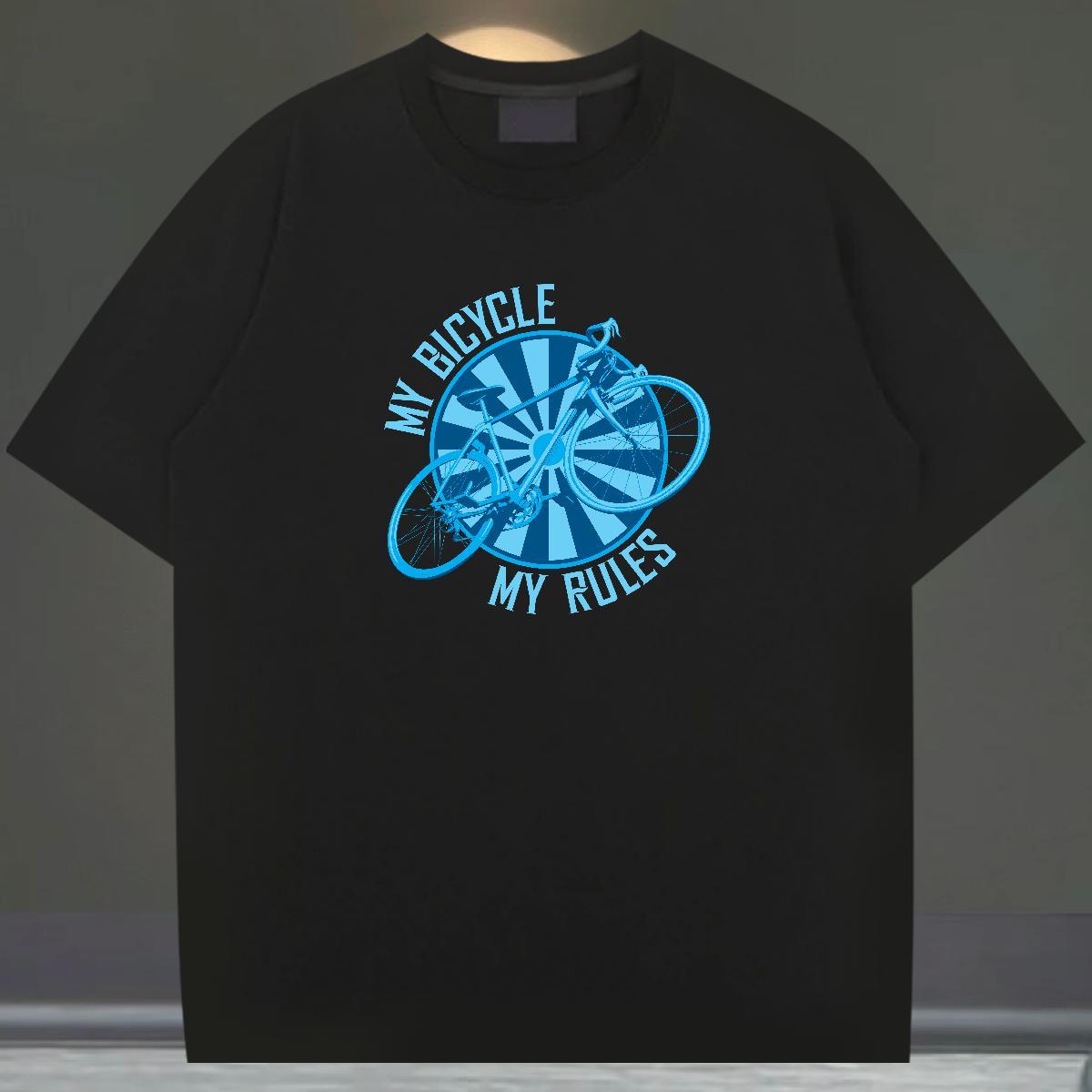 Brand Men Clothes T-Shirt 230g 100% Cotton Street bicycle Custom Print Oversized Breathable Short Sleeve Fashion Men T Shirts Tshirts