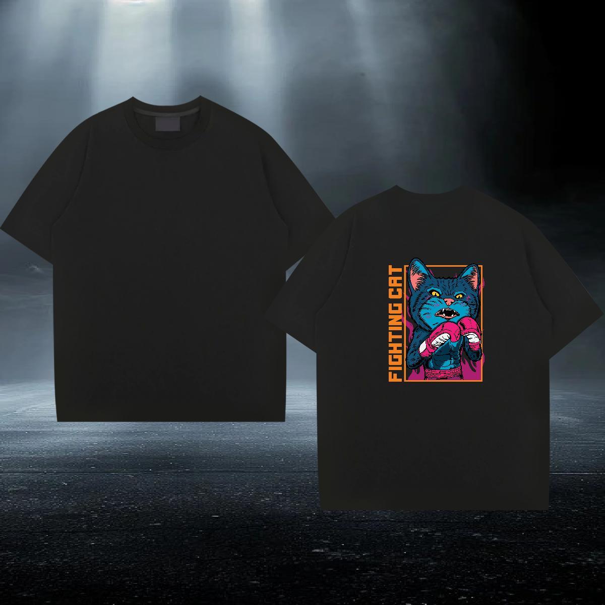 Designer Fashion T Shirts Men 100% Cotton 230g cat Daily Wear Tops O Neck Short Sleeves Comfortable Men Tshirts Custom Cartoon