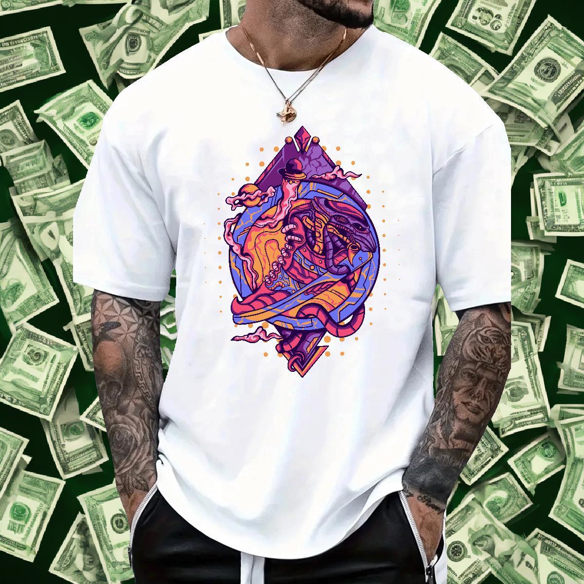 Unisex Men Tees 100% Cotton 230g Summer Casual ET Custom Print Oversized Pure Cotton DIY T shirt Clothings