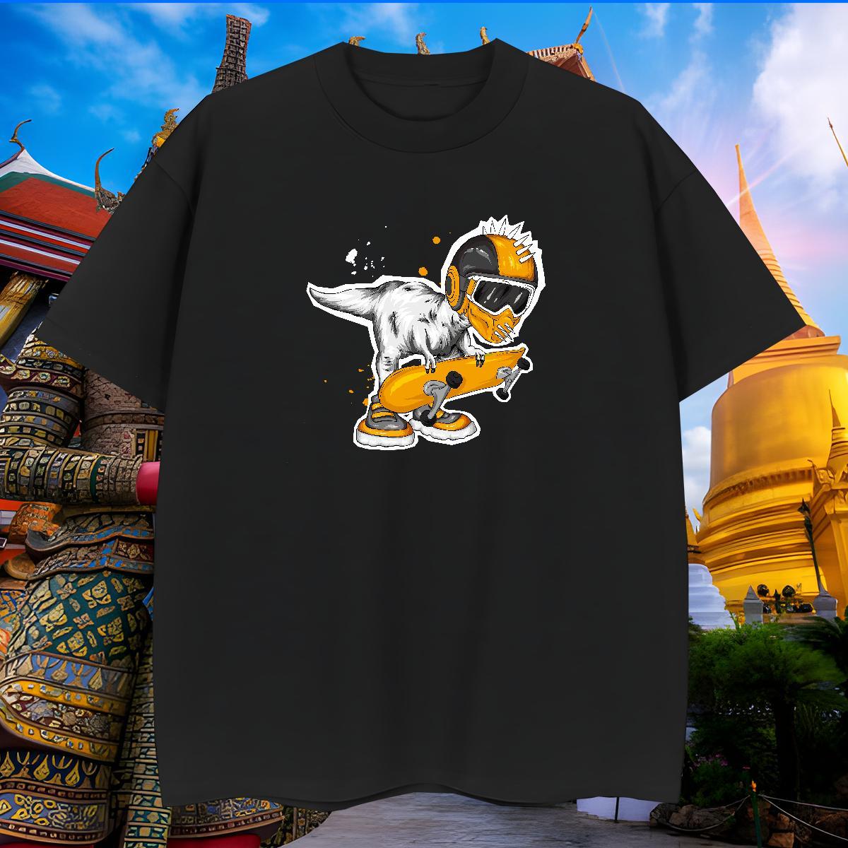 Free Shipping Men Tshirts 230g Cotton dinosaur T shirt Outdoor Breathable Crew Neck DIY Fashion Designer Clothings