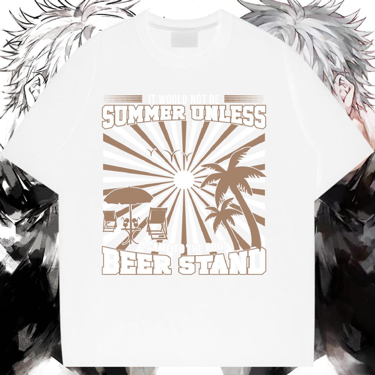 Loose T-Shirts Breathable Crew Neck Unisex Tshirts DIY Anime tree Casual Beach 230g Pure Cotton 2024 Designer Tees Shirts