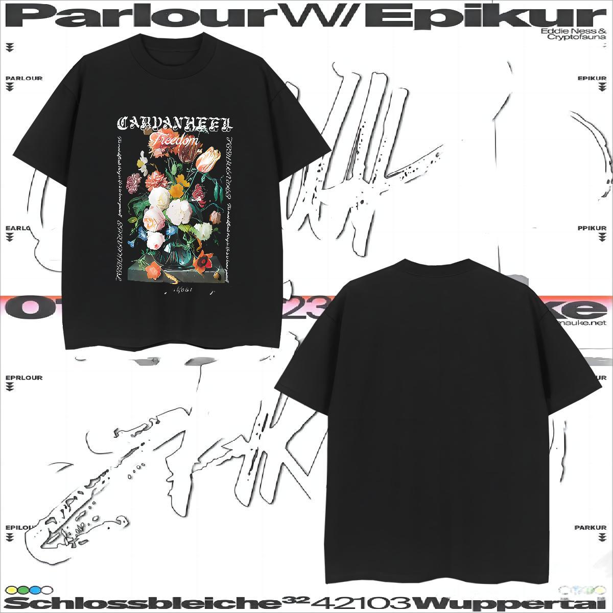 Fashion Designer Man T Shirts 100% Cotton 230g flower Daily Outfit Clothings O-Neck Short Sleeve Cool Tshirts Anime