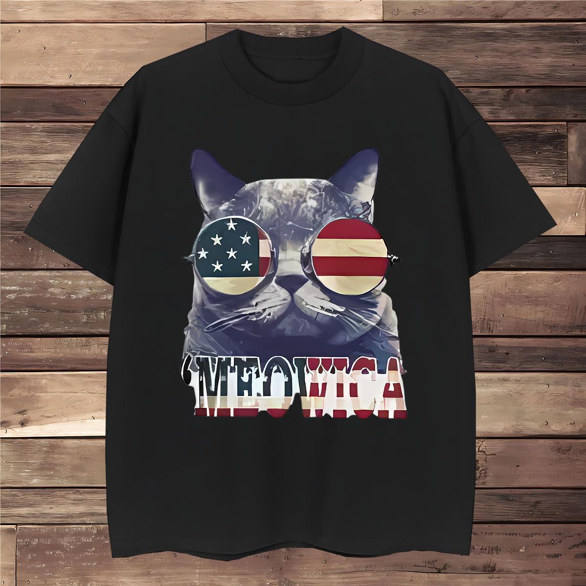 T Shirt For Man 230g Pure Cotton cat Spring Summer Breathable DIY Anime Tshirt for Man Woman New Arrival Popular Clothes