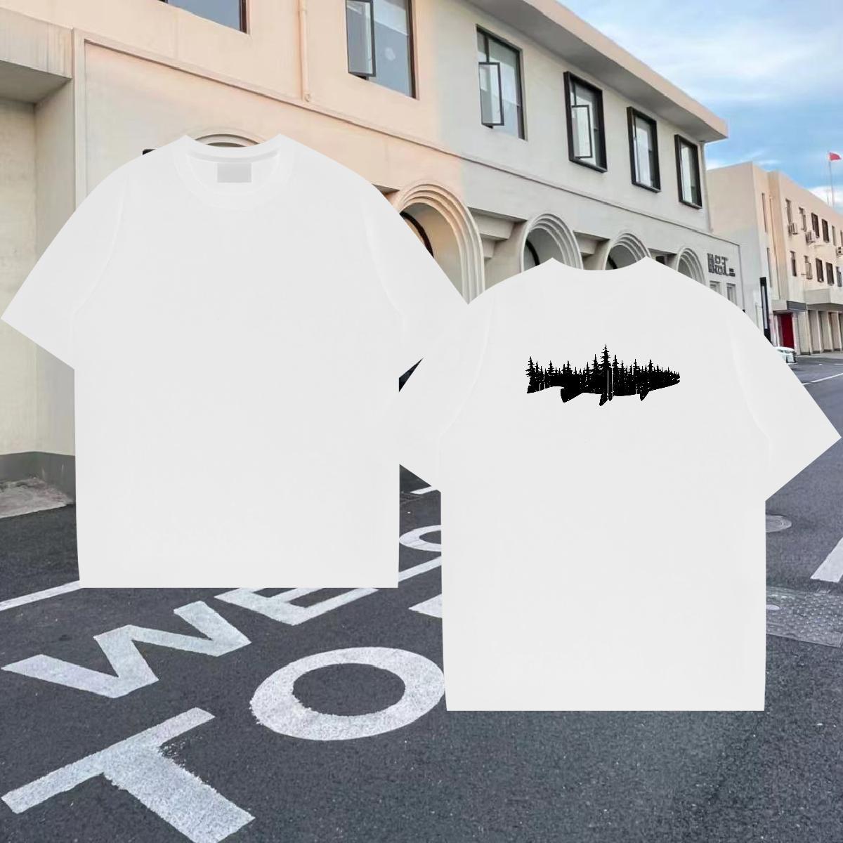 Brand T-Shirts 100% Cotton 230g tree Casual Daily Wear Clothes Breathable Soft Cool Men Tops Tees Custom Printed
