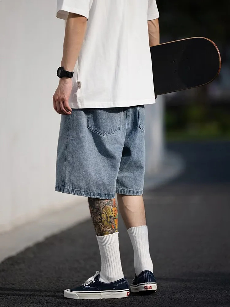 Mens Shorts Jeans Blue Denim Jorts Baggy Harajuku Pants Streetwear Y2k Oversize Korean Fashion Vintage Unisex Summer Clothes y240824