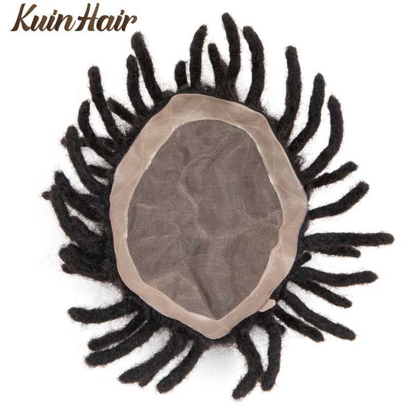 Dreadlocks Afro Curly Men Toupee 100% Wigs Durable Fine Mono Natural Hairpiece Mens Capillary Prothesis For Black MeM240806