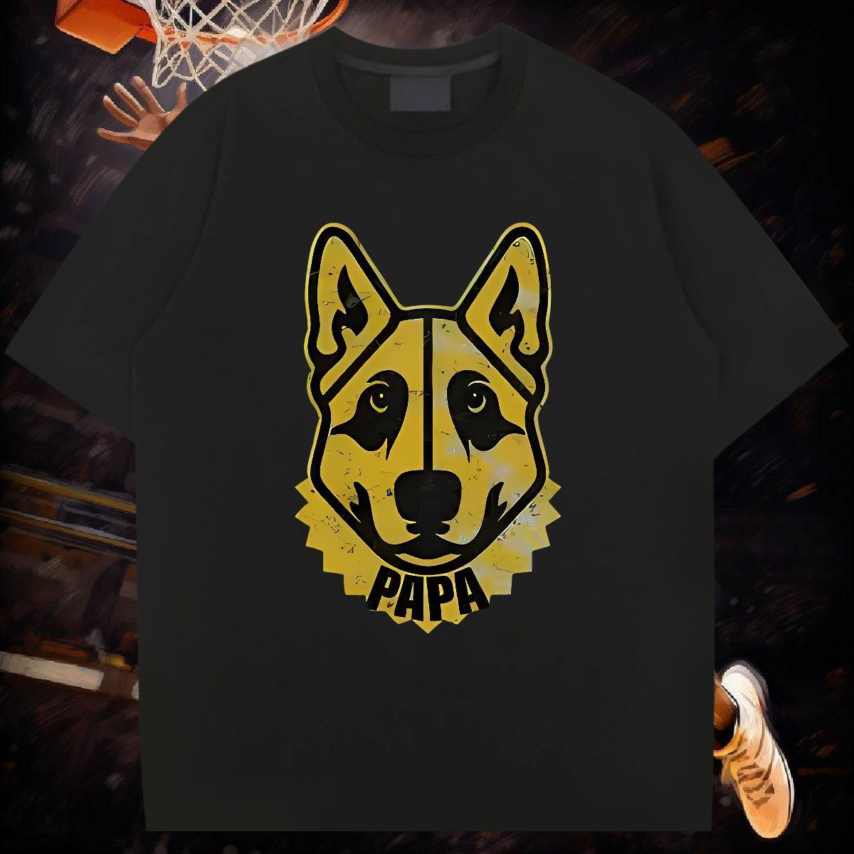 Factory Direct T-Shirts for Men 100% Cotton 230g dog Street Tops Shirt Round Neck Short Sleeve Free Shipping Tshirts Black Oversized