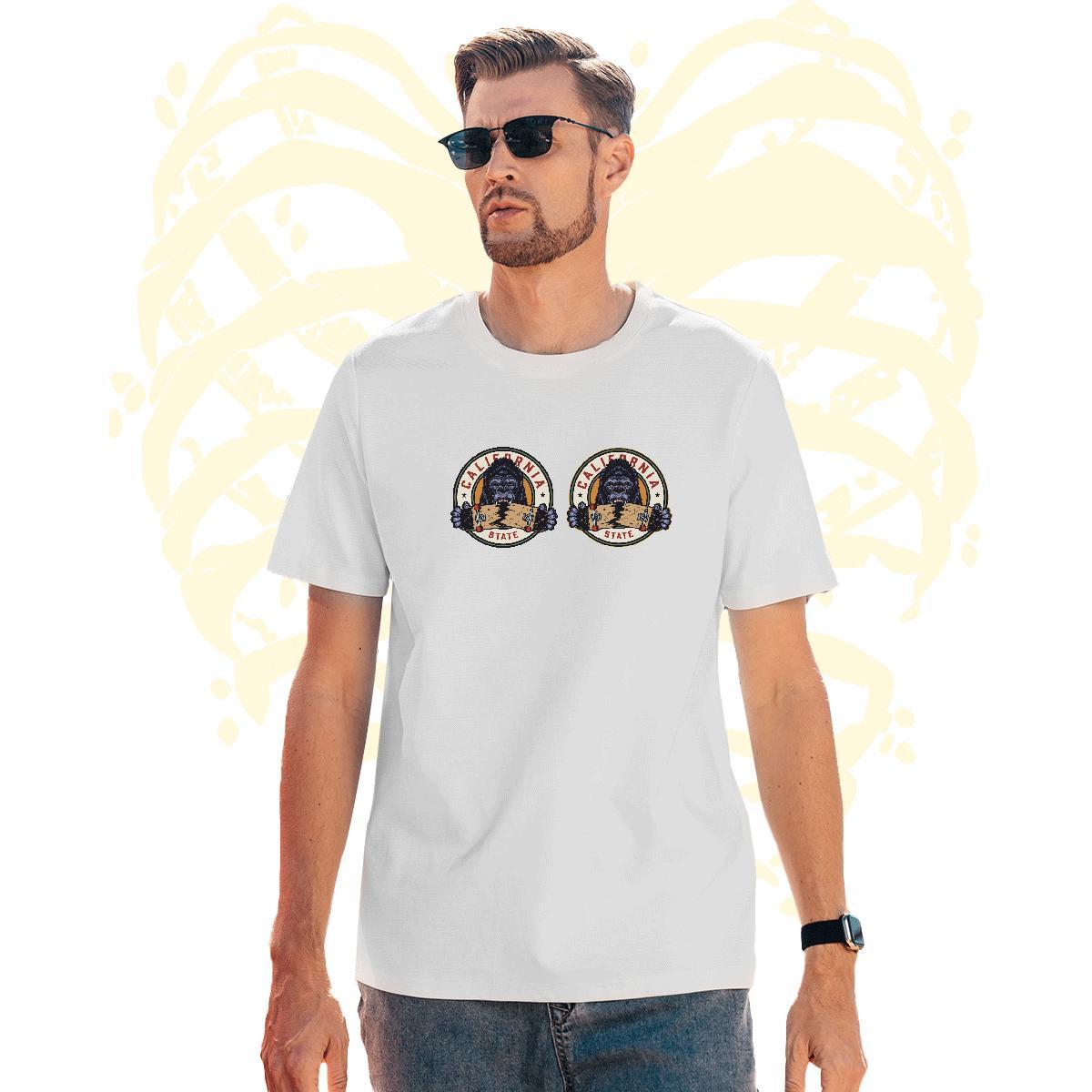 Cool Design Tshirts 230g Pure Cotton chimpanzee T-Shirts Casual Daily Wear Breathable Short Sleeve Floral Print Brand Top Tees