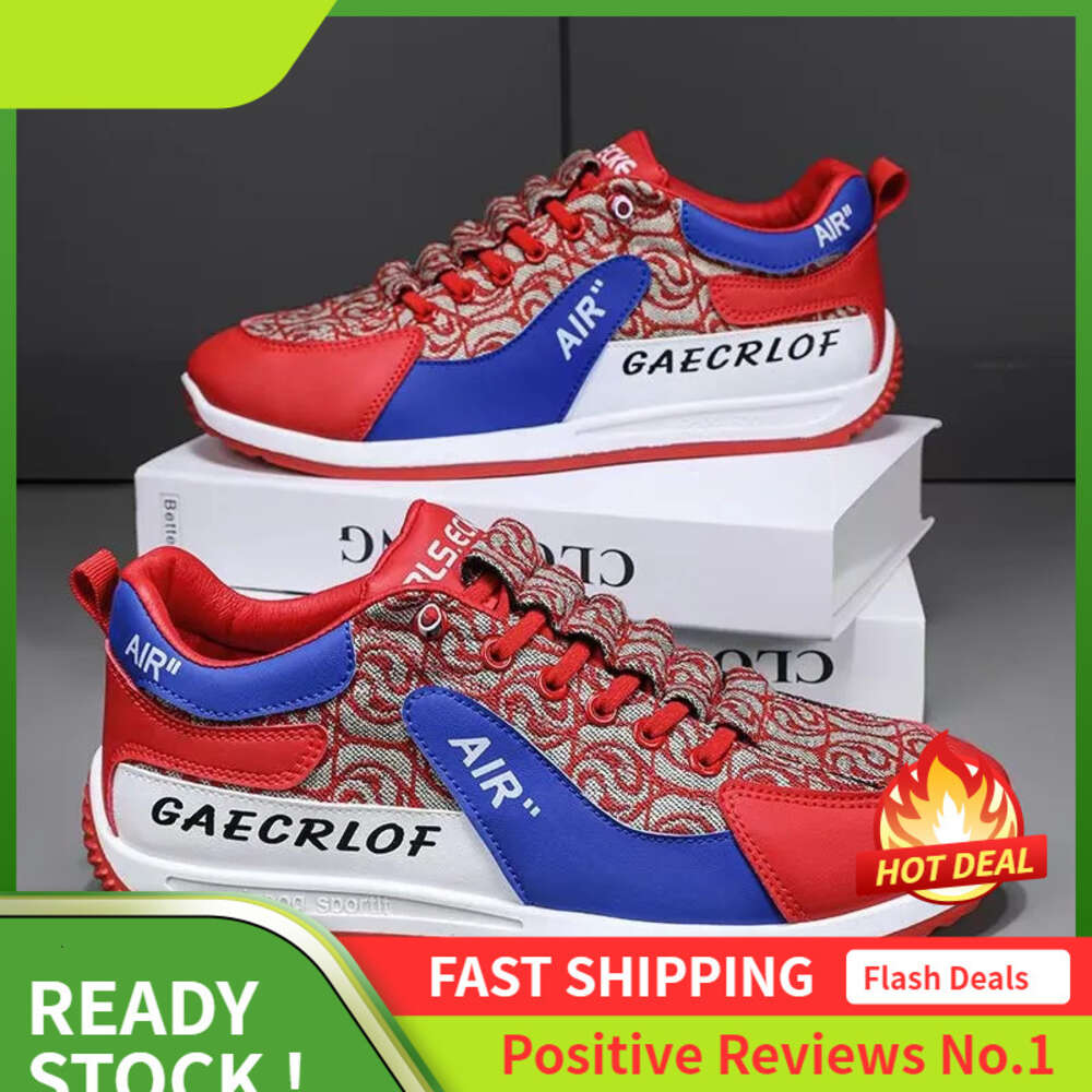 Ddmyoutdoor Sports Men New Breathable Fashion Versatile Trendy Running Shoes Low Top Comfortable Athleisure Sneakers Red Free Shipping Outdoor