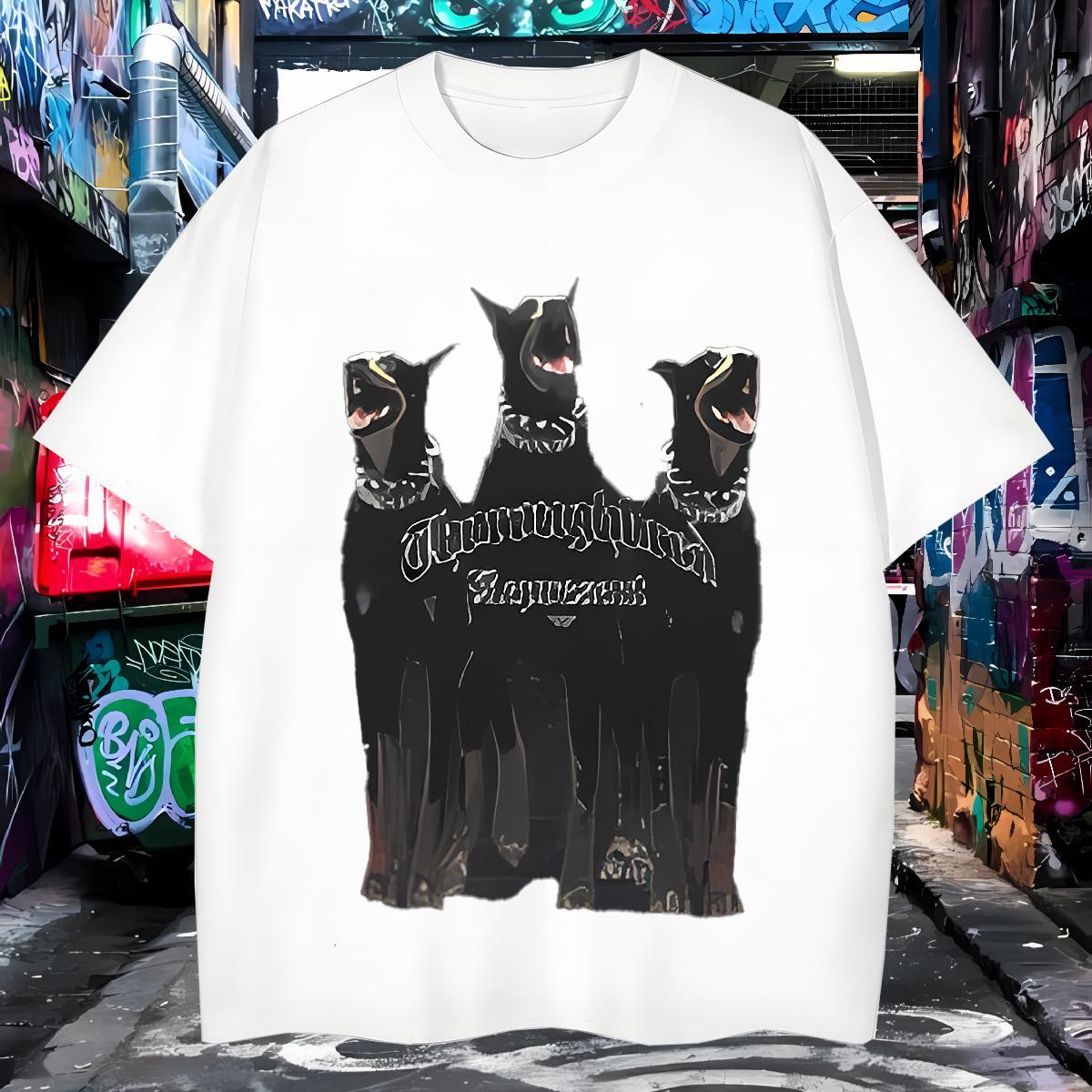 Fashion Designer T Shirts Men 230g Pure Cotton dog Street Wear Tshirts Breathable High Quality Tshirt for Man Woman Custom Big Size